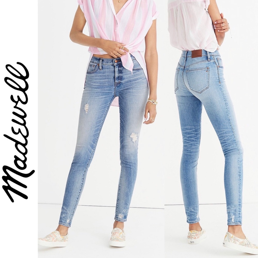 Madewell 9" High Rise Skinny Jeans: Destructed Hem Edition 27 Distressed J0513